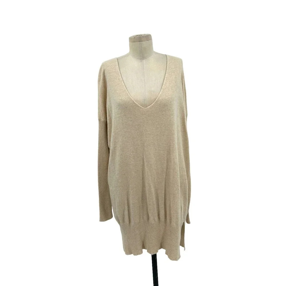 Twin-Set Simona Barbieri Polyamide Wool Blend V-Neck Sweater Tunic Size‎ Large